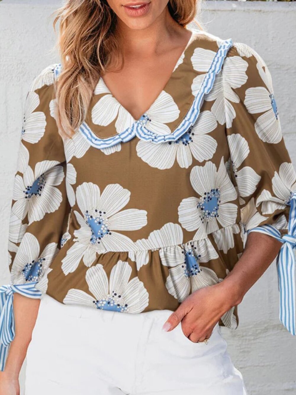 Grateful Threads Feminine Floral Blouse